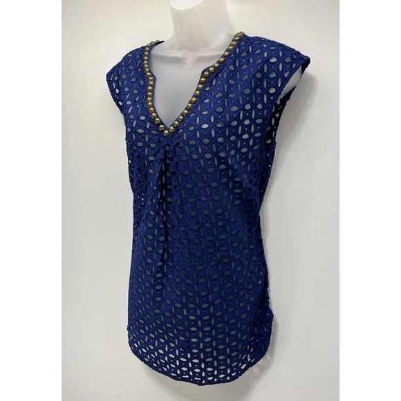 Lilly Pulitzer For Target Navy Blue Eyelet Cover Up Size XS - Picture 3 of 8